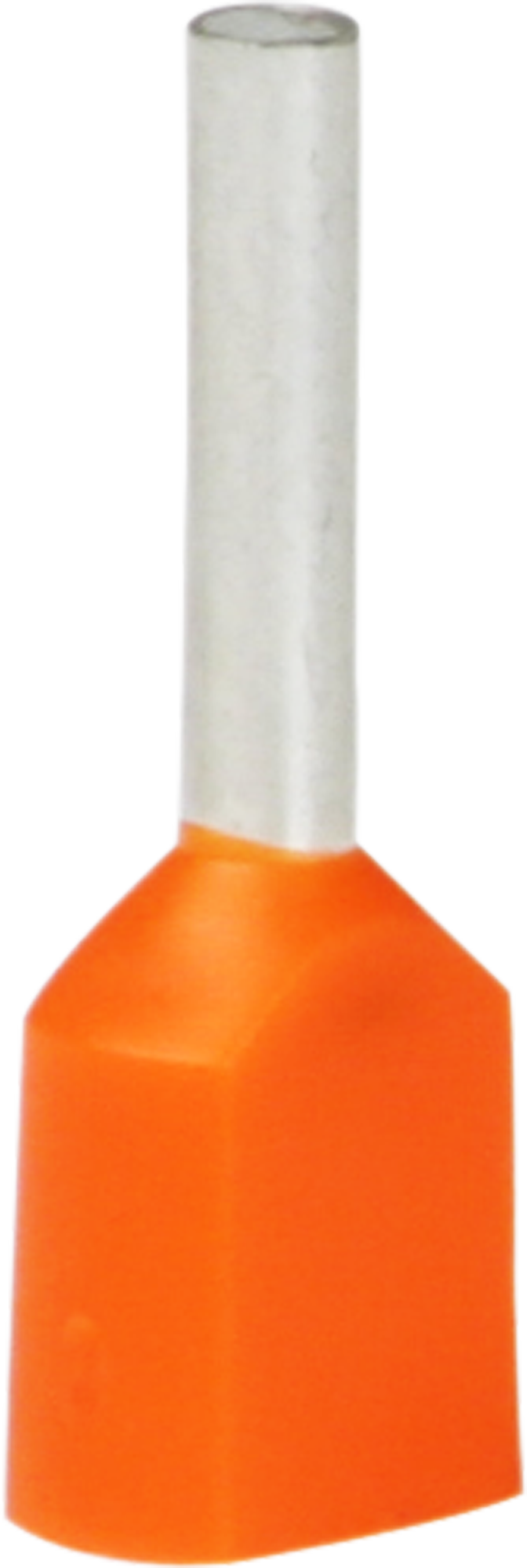 Zwillings-Aderendhülse isoliert 2×0.5mm²/8mm orange