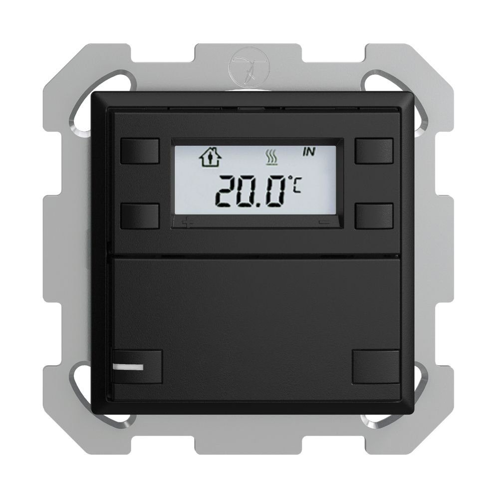 Poussoir RTH ENC KNX 1× EDIZIOdue FM noir, avec LED RGB