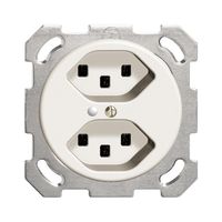 UP-Steckdose 2×T23 16A weiss FH mit LED grün, Steckklemmen