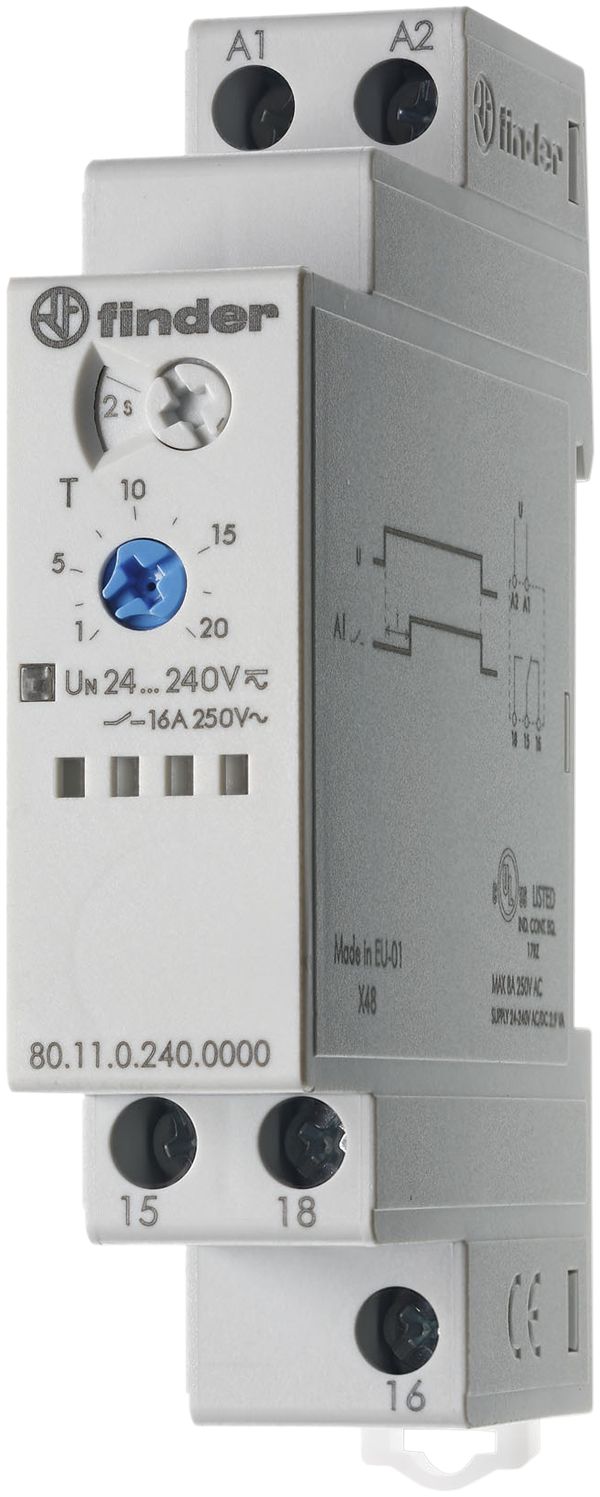 Zeitrelais 1U 16A 12…240VAC