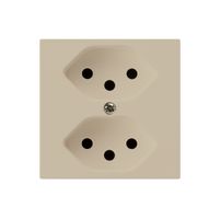 Presa kallysto 2×T13 beige con protezione bambini