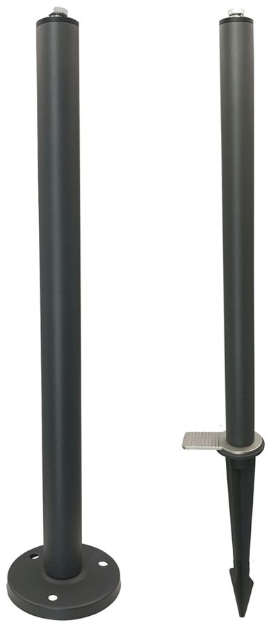 Befestigungsmast für Strahler Mast 300mm Spike 210mm Ø75mm dunkelgrau