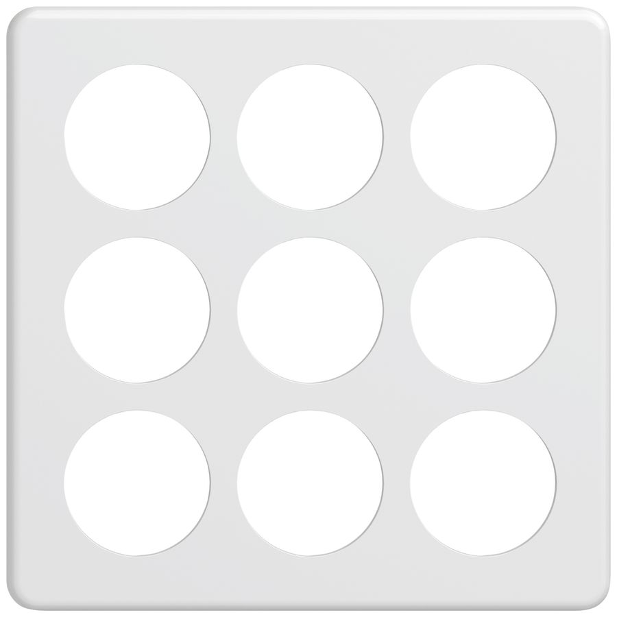 UP-Abdeckplatte STANDARDdue SNAPFIX® 3×3 9×Ø50 210×210mm ws