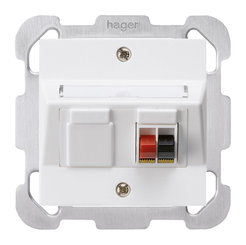 Prise ENC audio kallysto 1×blanc borne à étrier 1 haut-parleur plaque fixation