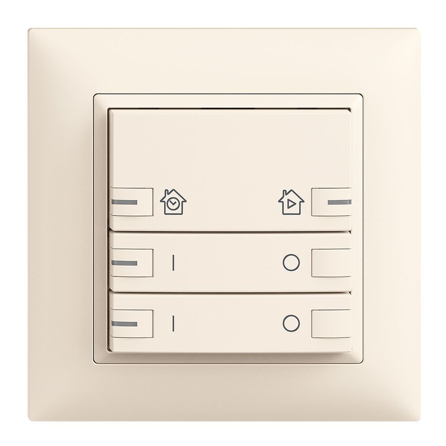 UP-Frontset EDIZIOdue zeptrionAIR ON/OFF 2K mit Bez. mit LED crema