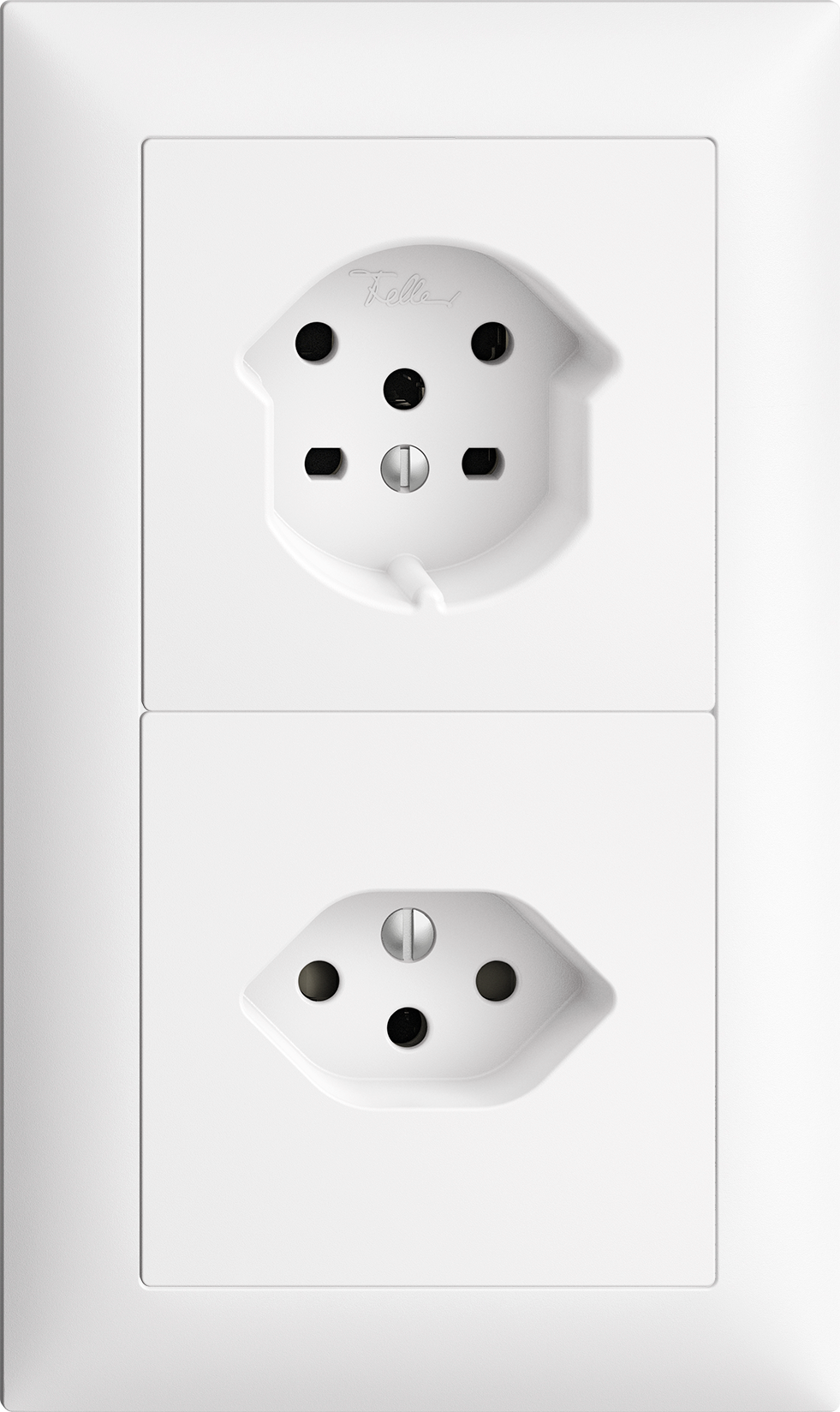 UP-Kombination Edue 2x1, Steckdose T15 + Steckdose T13 ws