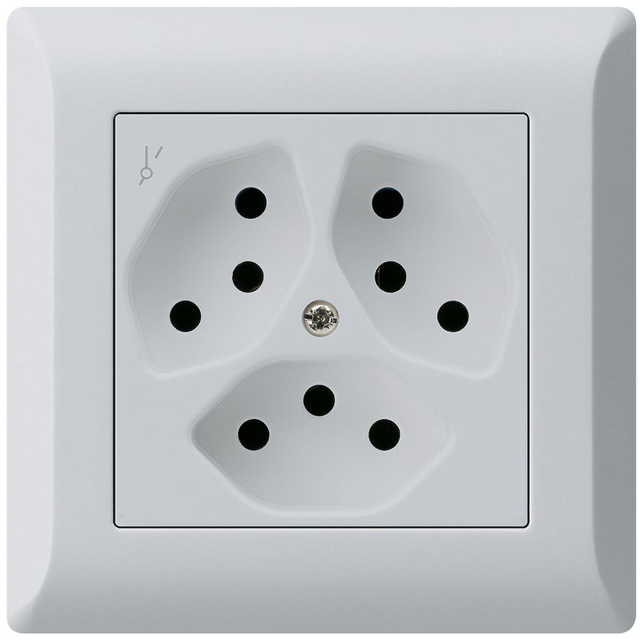 UP-Steckdose kallysto.line 3×T13/1S hellgrau