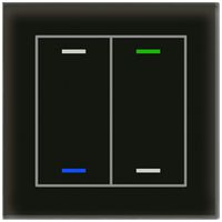 Pulsante KNX RGBW INC MDT BE-GTL2TS.01S 2t/4a temp.vetro nero "neutrale"