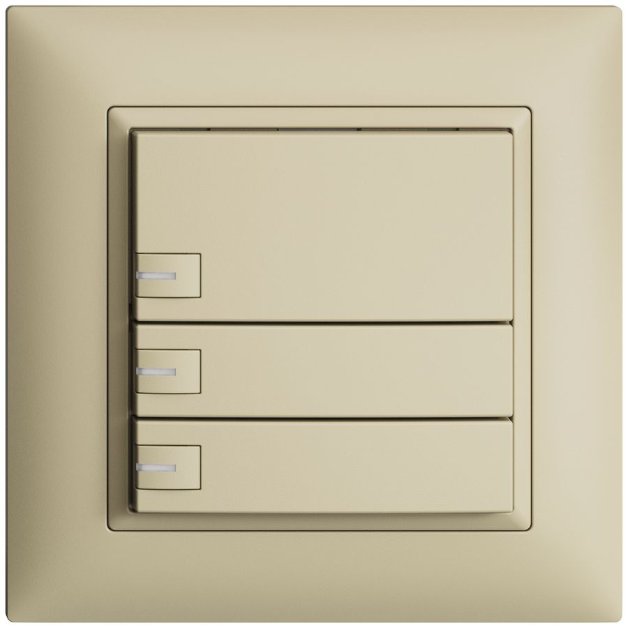 Poussoir ENC KNX 3× EDIZIOdue vanille RGB avec LED