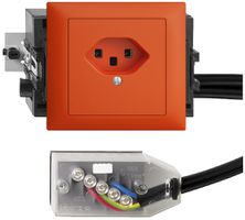 Prise INC EDIZIOdue T23 L2 orange 49…69mm pour câble plat Technofil