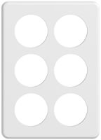 UP-Abdeckplatte STANDARDdue SNAPFIX® 3×2/2×3 6×Ø50 150×210mm ws