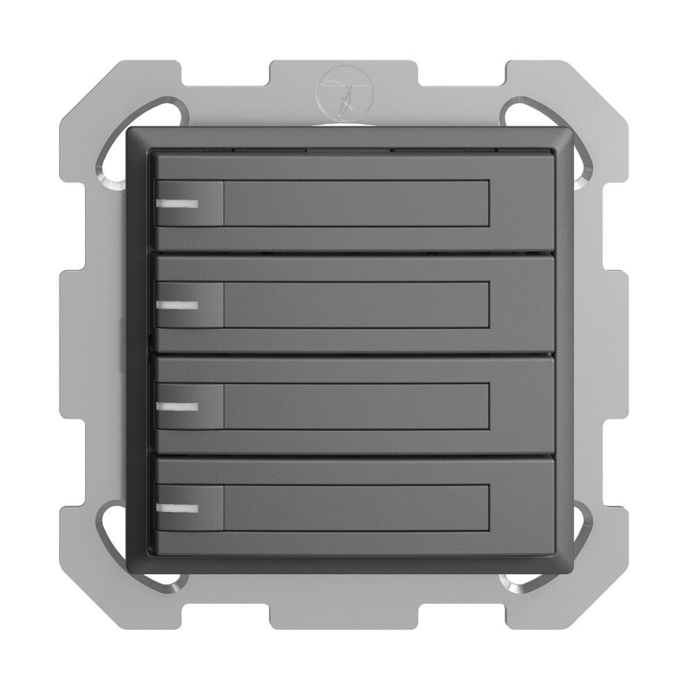 UP-KNX-Taster RGB EDUE, 250mW, m.RGB-LED, m.Papier., 4×Taste, 1×Tastenb., dgu