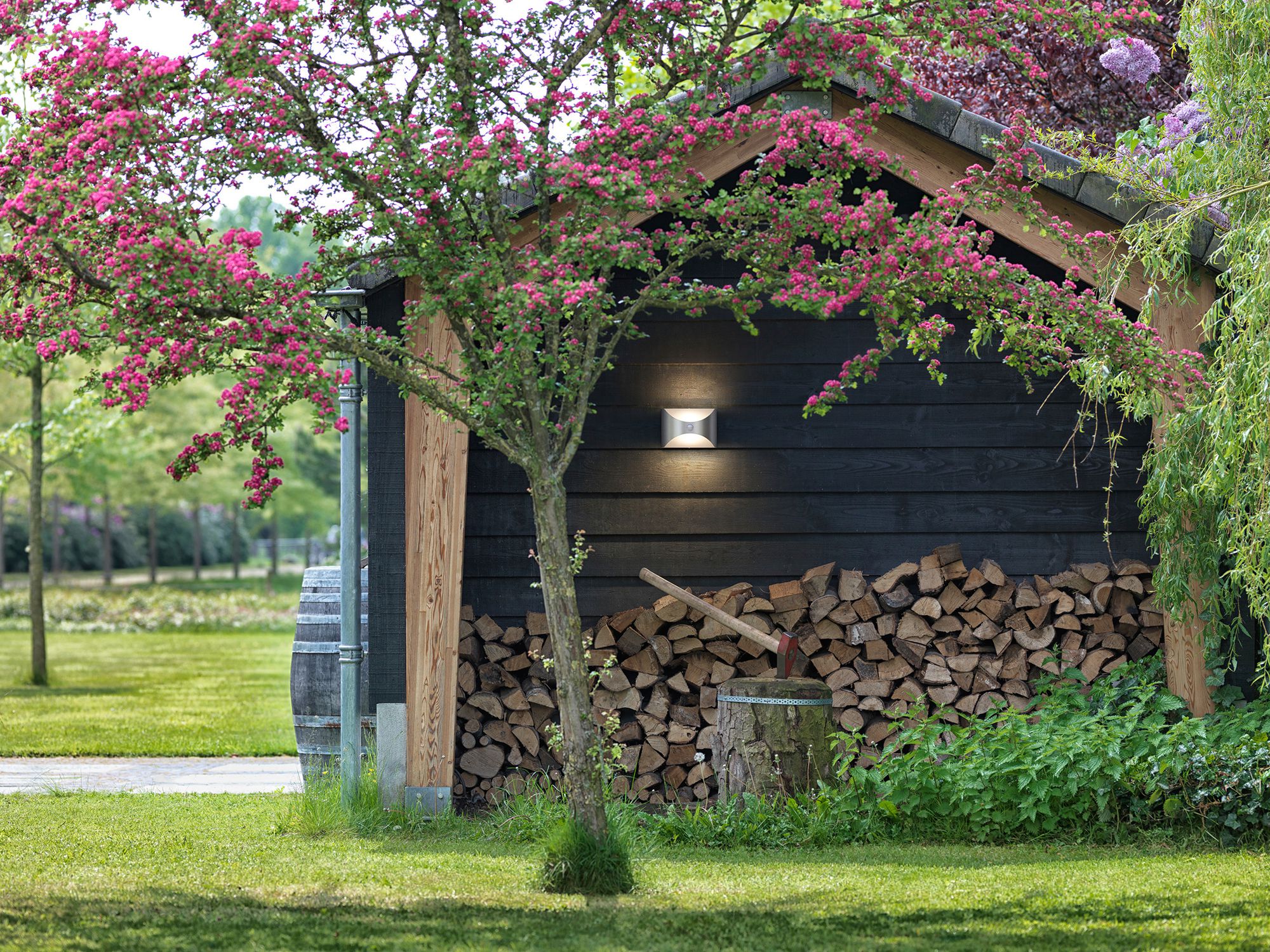 LED-Wandleuchte Herb PIR 6W 2700K 600lm IP44 Edelstahl