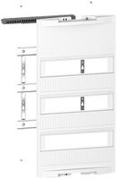 Kit de montage SE Resi9 avec rail DIN 3 rangées p.12UM/rangée avec barrette PE+N