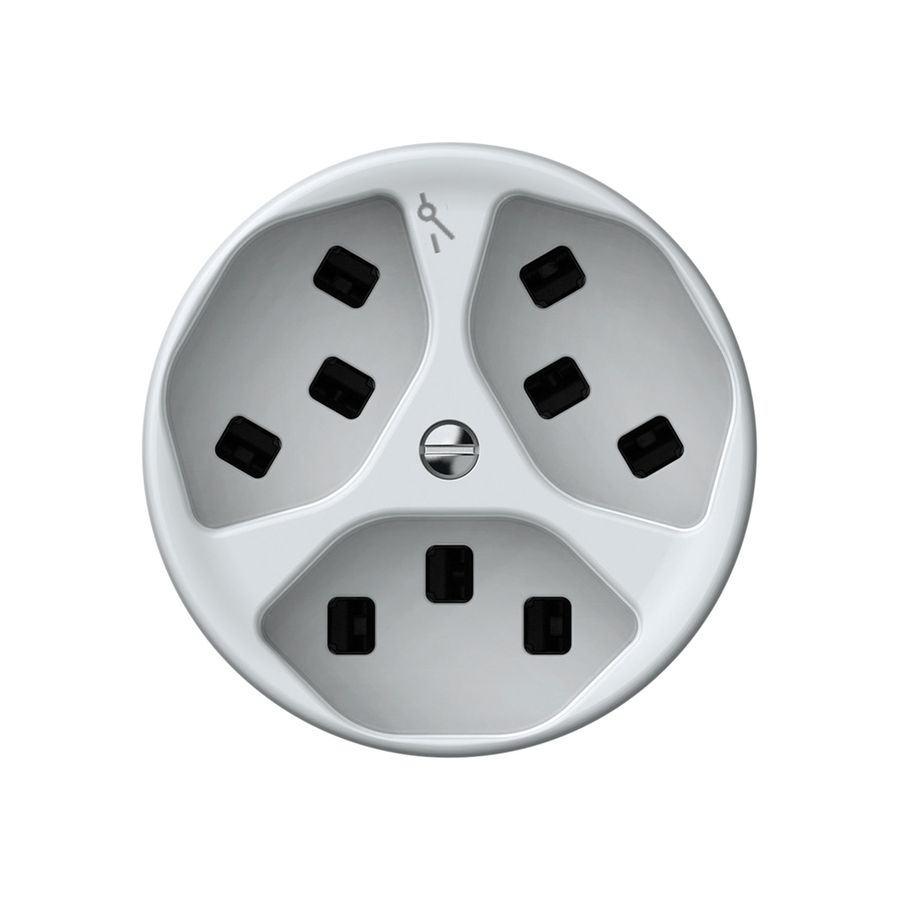 Steckdose origin 3×Typ 23 1×S 16A 230V 60×60mm weiss