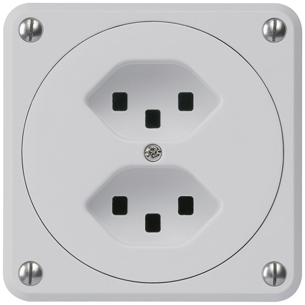 UP-Steckdose robusto 2×Typ 23 grau ohne Klappdeckel für Kombination