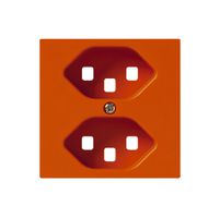 Frontplatte kallysto 2×T23 orange 60×60mm für Steckdose 2×T23