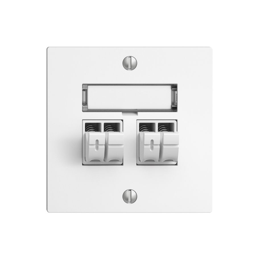 Prise audio Push Type EDIZIOdue F, 2×, kit d'inscription, blanc