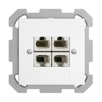 UP-Dose 4×RJ45/u 4P getr. EDIZIOdue weiss ITplus