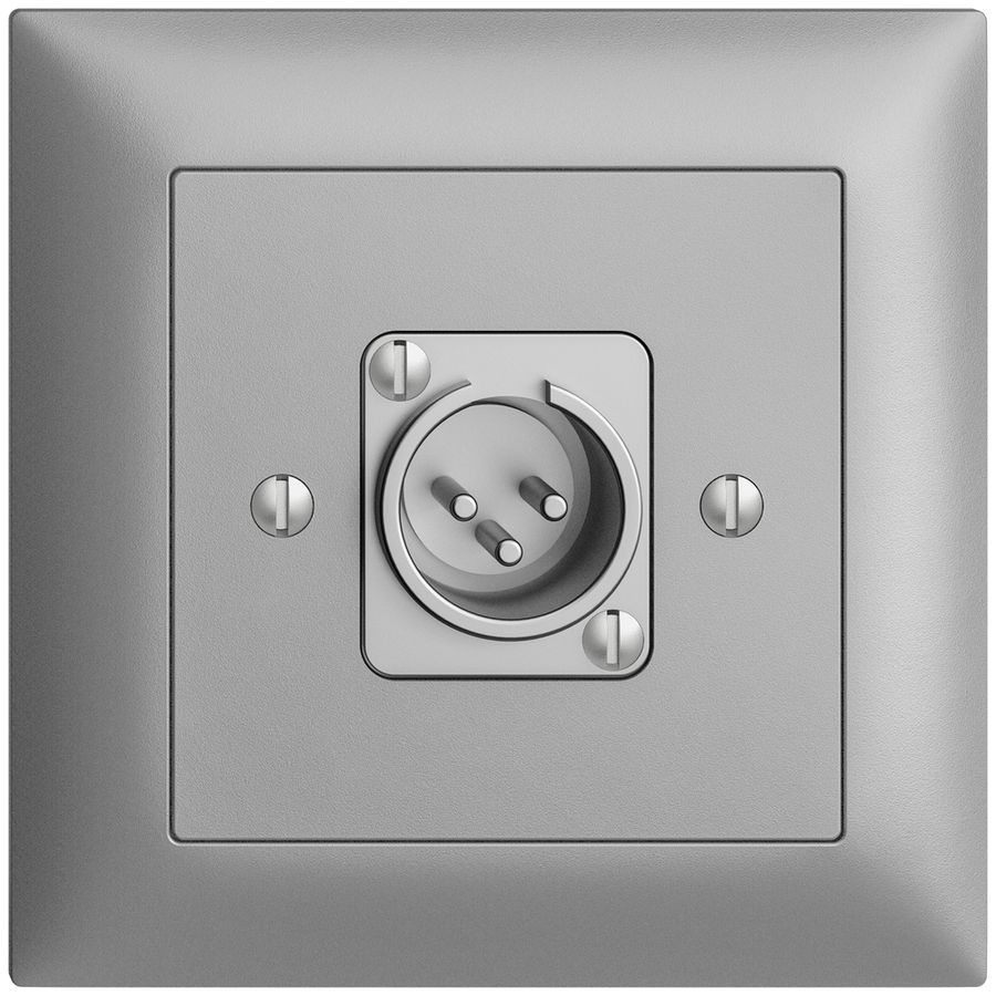 Presa INC XLR con spina EDIZIOdue silver