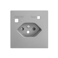 Frontset EDIZIOdue zu FI-Steckdose F, T13, shutter, silver