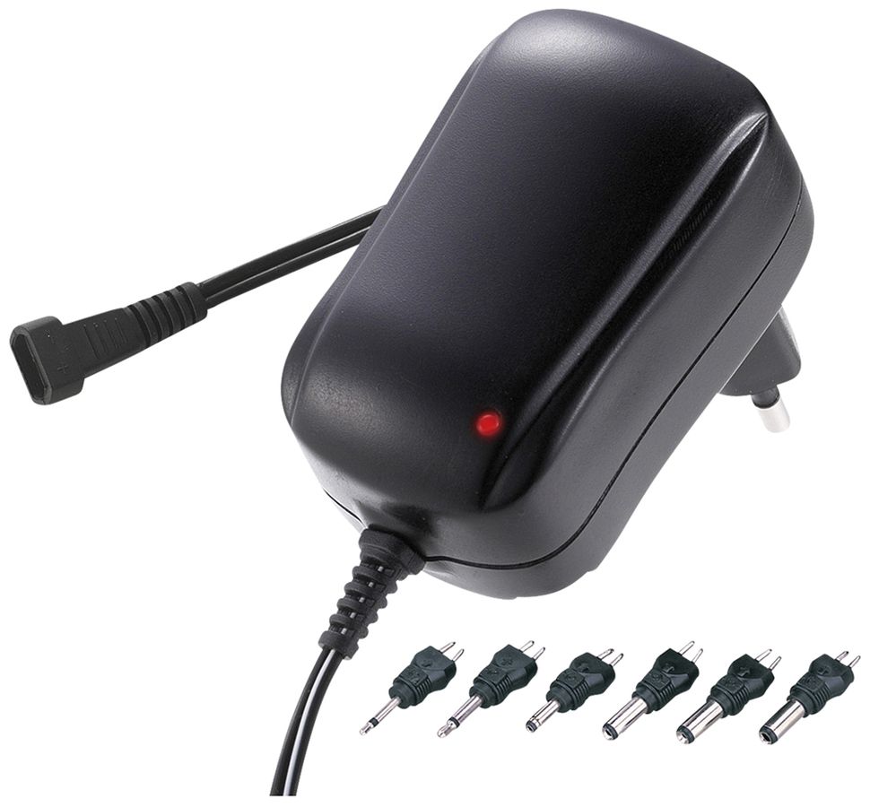 Steckernetzteil SECOMP universal IN:100…230VAC OUT:3…12VDC/1A 6 Stecker