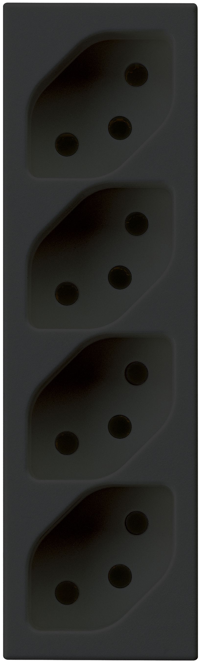 Prise INC Hager 4×13 1×commuté FLF noir