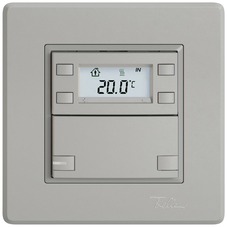 Poussoir RTH ENC EDIZIO.liv SNAPFIX® a.RGB-LED 1×touche comm.2T grc