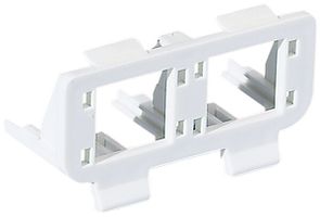 Anschlussmodulträger weiss für Dosen, 2×1RJ45 Modul R&M