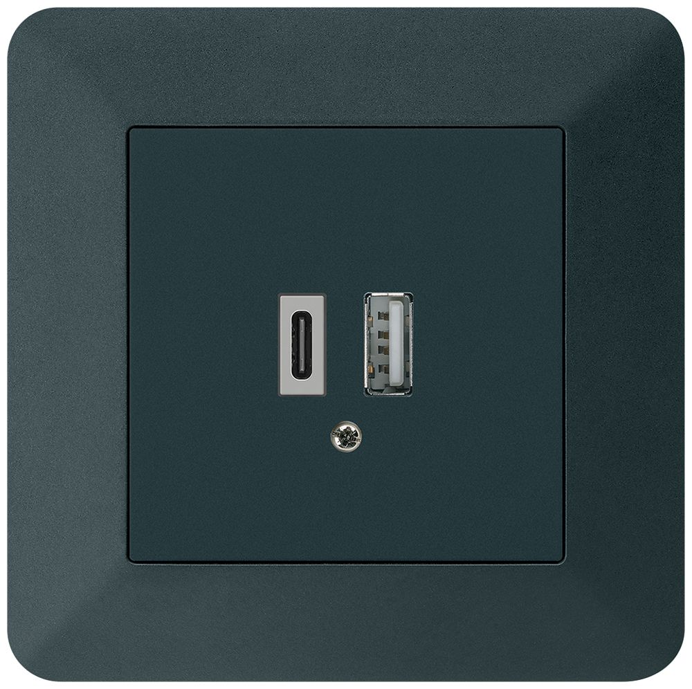 UP-USB-Ladesteckdose kallysto.trend 18W PD 1×Typ A+1×Typ C schwarz