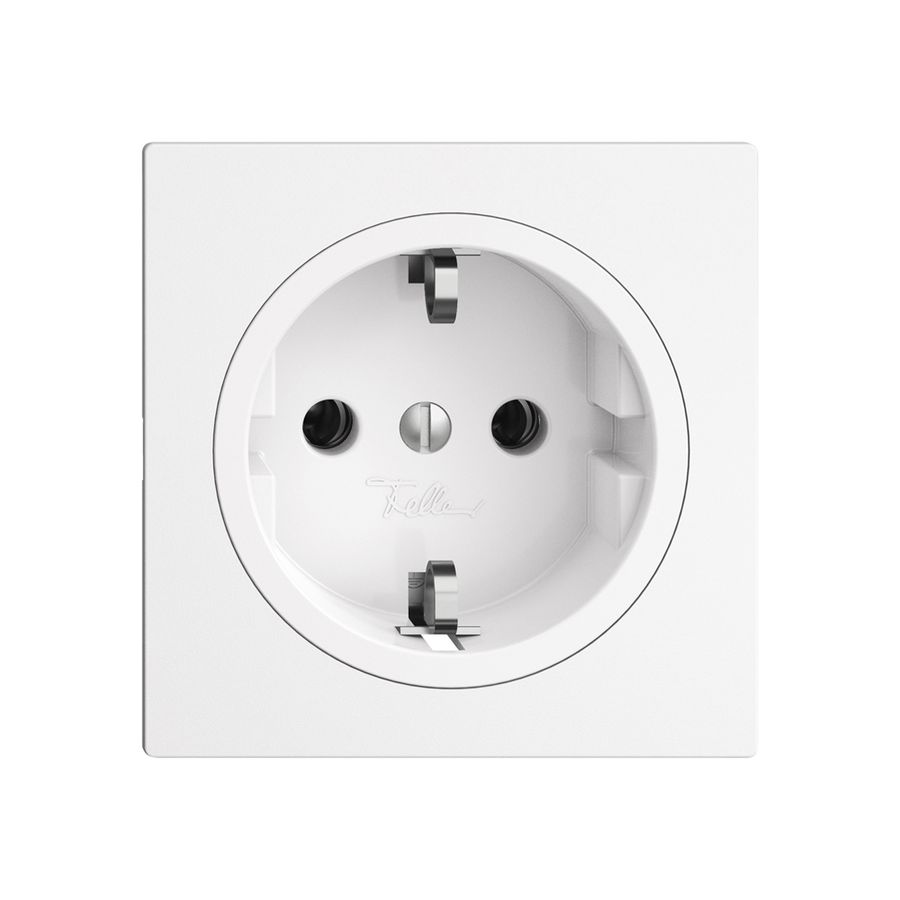 Prise Feller EDIZIOdue Schuko 16A 230V 60×60mm blanc