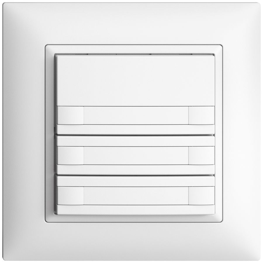 Poussoir ENC KNX 3× EDIZIOdue blanc RGB sans LED avec insert papier