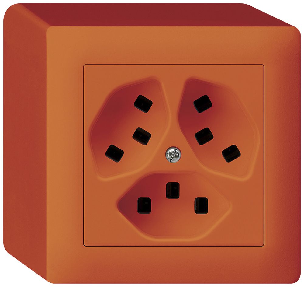 Prise AP Hager kallysto 3×T23 Q orange