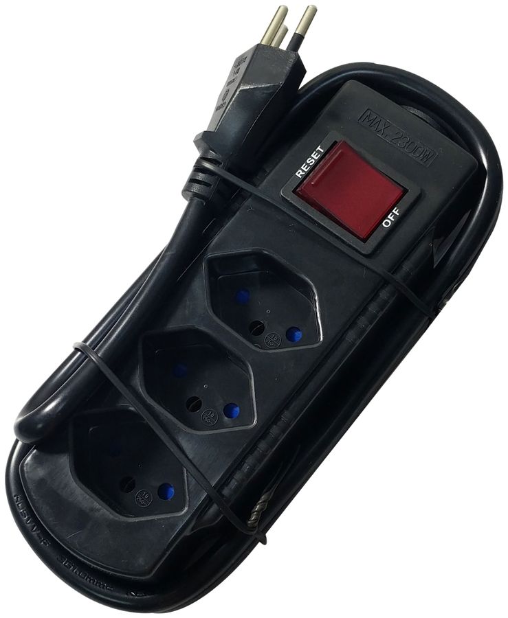 Prise multiple avec interrupteur ELBROLINE 3×T13 1.5m noir