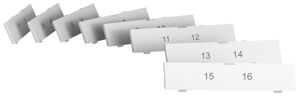 Plaquette indicatrice EDIZIO.liv SNAPFIX® kit p.sortie oblique inscript.1…16 bc