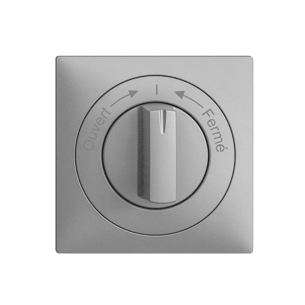 Frontset EDIZIOdue Ouvert->I<-Fermé silver 60×60mm für Schwenktaster