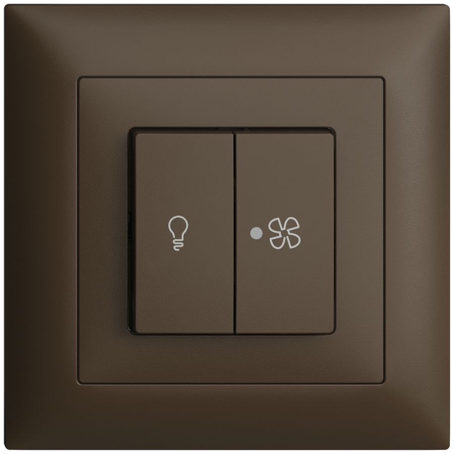 Kit frontal ENC EDIZIOdue coffee 88×88mm bouton double