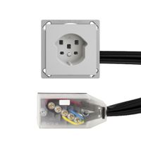 EB-Steckdose EDIZIOdue T25 16A hellgrau für Flachkabel Technofil
