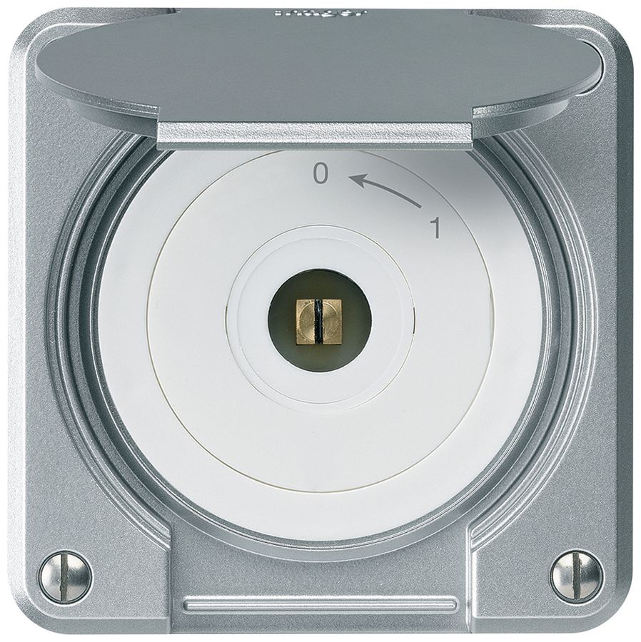 Contact pivotant à clé carrée ENC robusto IP55 aluminium avec clapet 1P combi
