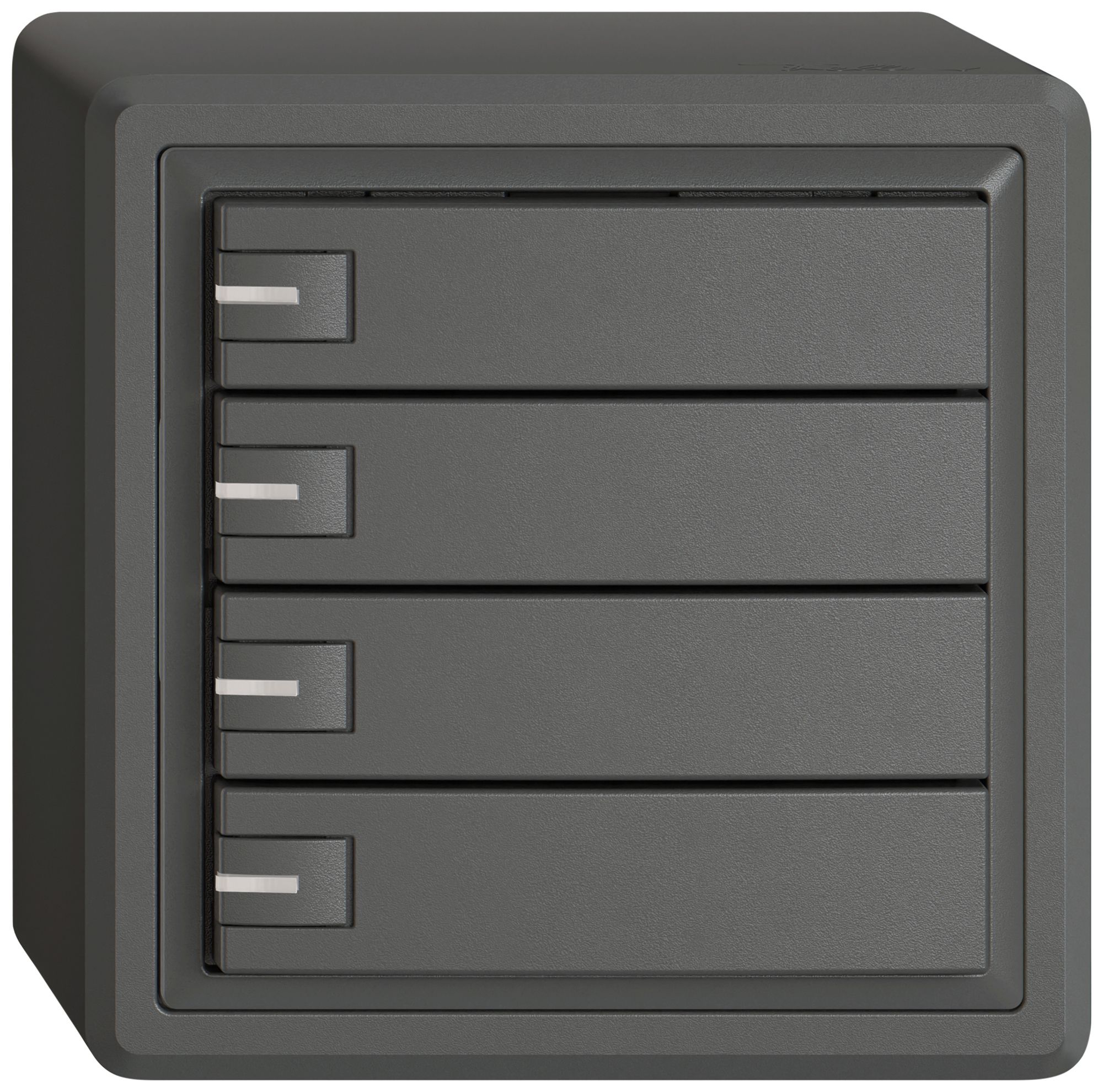 Poussoir universel AP EDIZIO.liv UNI SNAPFIX® 5…48V a.LED bleu 4× comm.1T grf