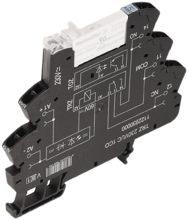 Interface relais TERMSERIES TRZ 24…230VUC LED vert 1C 250VAC 6A connex.ressort