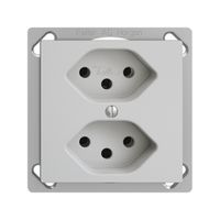 EB-Steckdose EDIZIOdue 2×T13 hellgrau