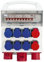 Distributore di corrente Steffen 32A 6×T23 2×T25 1×CEE16 1×CEE32 con FI IP44