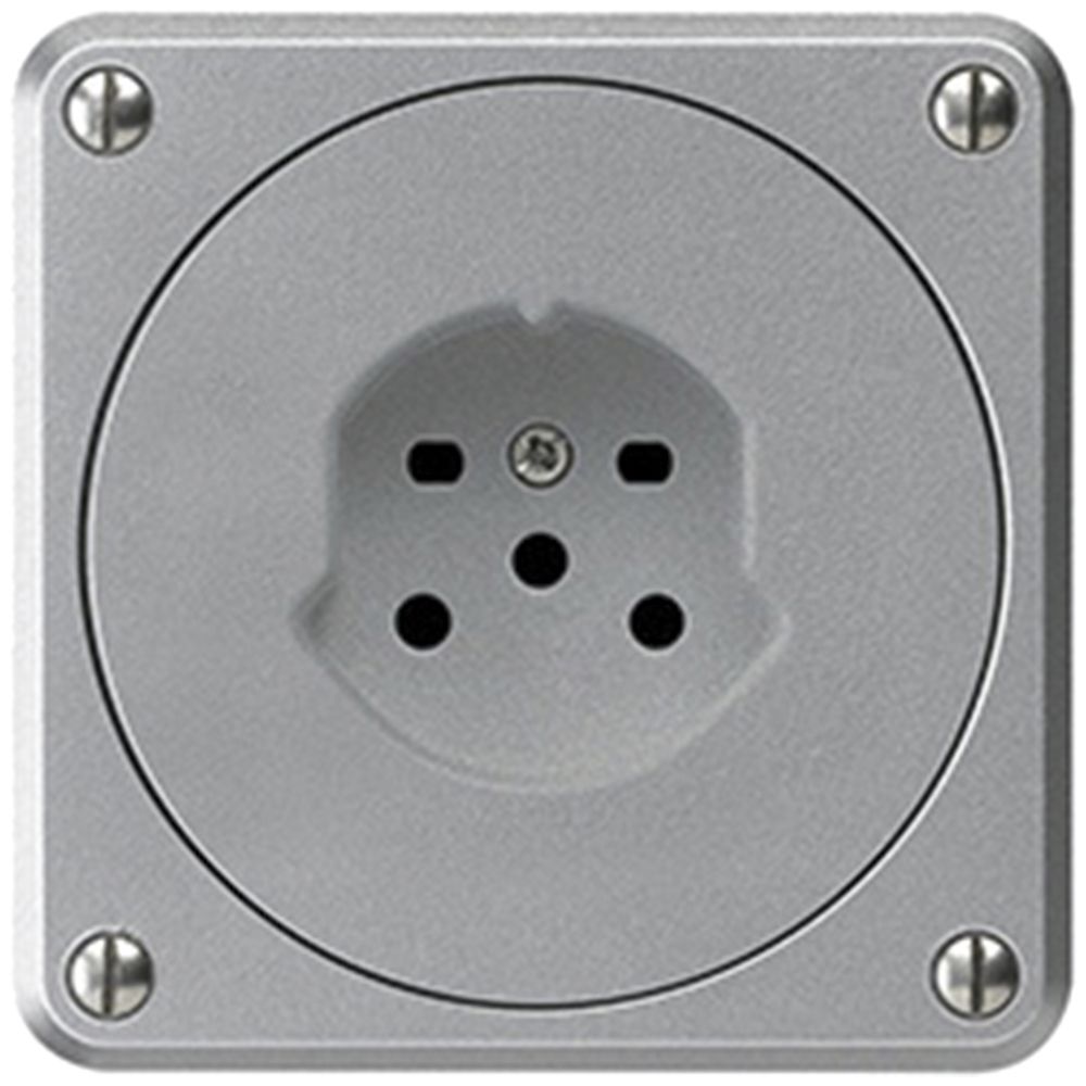 UP-Steckdose HA robusto Typ 15 mit Steckklemmen aluminium