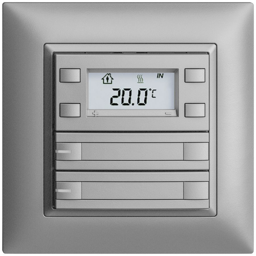 Poussoir RTH ENC KNX 2× EDIZIOdue FMI silver, avec pap.+LED RGB