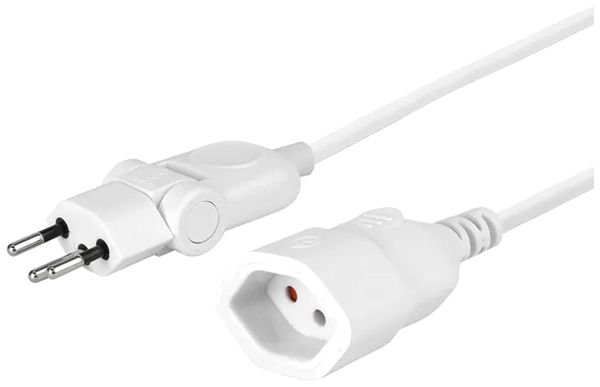 Câble de rallonge A. Steffen PVC 10A 250V 3×1mm² type 12 ↔ type 13 5m blanc