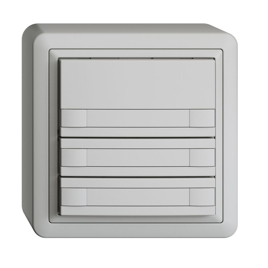 Poussoir KNX RGB AP EDUE, 250mW, s.LED, papier, 3×poussoir, comm.2×touches, grc