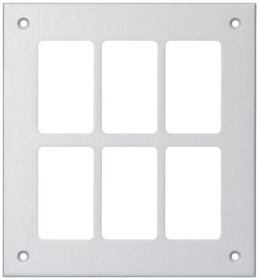 Plaque de montage Hager FLF 3/5 2×3 aluminium anodisé