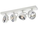 Plafonnier/applique SLV KALU QUAD CW GU10 4×75W socle 600×90mm blanc