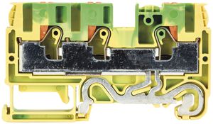 Morsetto terra componibile WTP 0.2…10mm² 3×innesto 1 piano guida TH35/G32 ve/gi